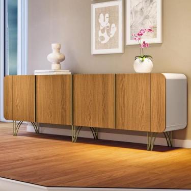 Imagem de Aparador Buffet Bar Para Sala 04 Portas 220 cm Santiago B01 Off White 