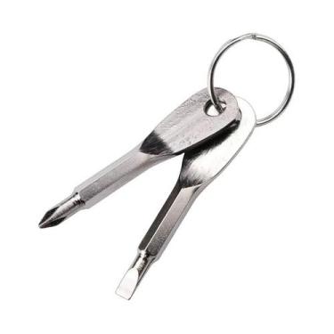 Imagem de Mini Chave De Fenda Portátil Phillips E Fenda Reta Com Chaveiro EDC Pa