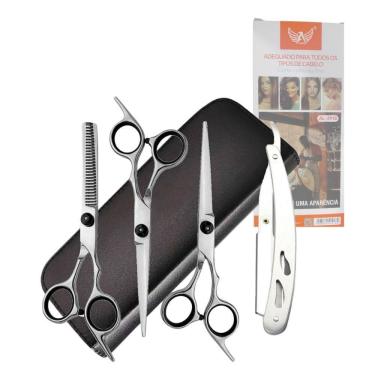 Imagem de Estojo Com 6 Peças Tesouras E Navalha Profissionais