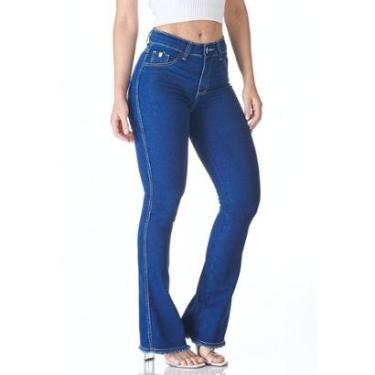 Imagem de Calça Jeans Petit Flare HNO Barra Desfiada Azul-Feminino