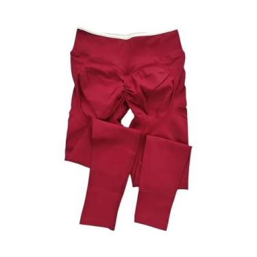 Imagem de Leggings Femininas De Cintura Alta Sem Costura Com Efeito Levanta Bumb