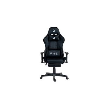 Imagem de Cadeira Gamer Rise Mode X02, Ângulo Ajustável, Até 130Kg, Braço 2D, Apoio Para os Pés Retrátil, Preta - RM-CG-X02-BK-FBC