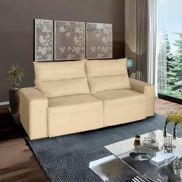 Imagem de Sofá Retrátil E Reclinável 3 Lugares Viena Bege Conce - Lojas Curitibanas