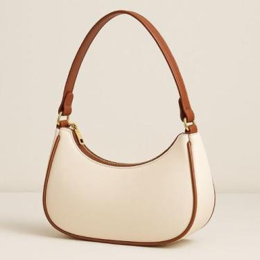 Imagem de Bolsa Hobo Meia Lua De Ombro Pequena Estilo Retrô - JS Bolsas, Nude