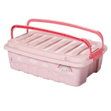 Imagem de Caixa Organizadora Infantil Bebê Decorada 8,5 litros Meninas Baby Plas