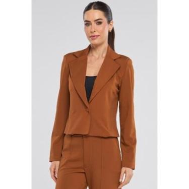Imagem de Blazer Curto PKS Alfaiataria Ponto Roma Terracota-Feminino
