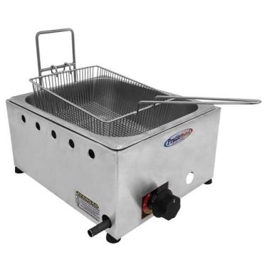 Imagem de Fritadeira Industrial Inox à Gás 1 Cuba 5 Litros com Cesto - Pratic