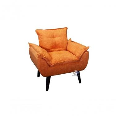 Imagem de Poltrona Decorativa Glamour Veludo Laranja SMF Decor