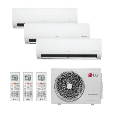 Imagem de Ar Condicionado Multi Split Inverter LG 24.000 Btus (2x Hi Wall 9.000 + Hi Wall 12.000) Quente E Frio 220V R32