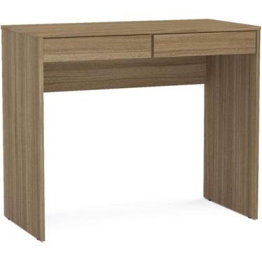 Imagem de Mesa escrivaninha tijuca com 2 gavetas castanho politorno