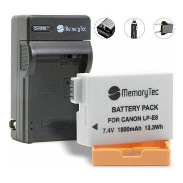 Imagem de Kit 1 Bateria LP-E8 MemoryTec + Carregador compatível com Canon SL1 / 