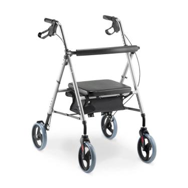 Imagem de Andador com Rodas Dellamed D12 6248 para Idoso em Alumínio Dobrável com Assento Preto