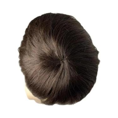 Imagem de Peruca Masculina De Cabelo Humano Natural Com Clip Para Substituição D