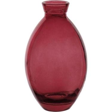 Imagem de Vaso Decorativo Enfeite Casa Garrafa Home&co Vidro 12x7x7cm Vinho - HO