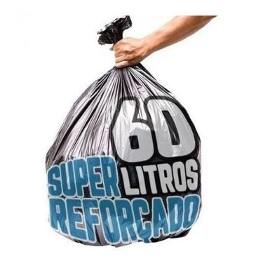 Imagem de Saco de Lixo Super Reforçado Preto 60L 100 Unidades Ideal para Lixeiras de 30 a 40 Litros Higipack