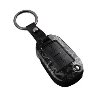 Imagem de Capa Para Chave De Carro Estilo Fibra De Carbono ABS Para Peugeot Citr