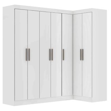 Imagem de Guarda Roupas Modulado de Canto Madrid com 7 Portas Branco Maxel