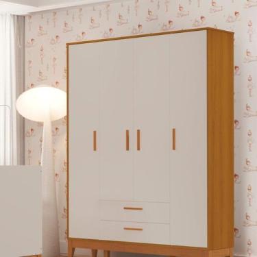 Imagem de Guarda-roupa para Quarto de Bebê 4 Portas Flip - Móveis Reller