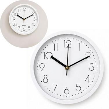 Imagem de Relógio de Parede 19,5cm Silencioso Quartz Minimalista Números Grandes