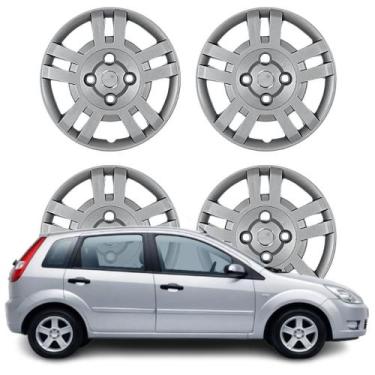 Imagem de Jogo Calota Aro 14 Ford Fiesta Supercharger 2003 Cubo Baixo Prata 176C