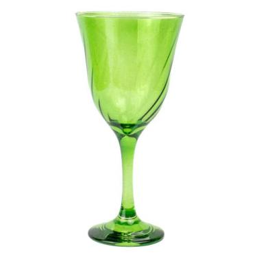 Imagem de Taça Vinho Lirio Cor Verde Super Luxo 330 ml  - Vidro - Lua Mística - 