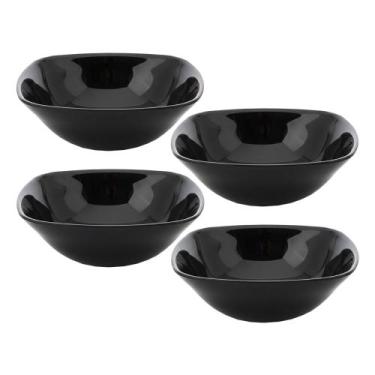 Imagem de Jogo 4 Bowl Preto de Vidro Opalino Mini Tigela Quadrada 13,5cm Sobreme