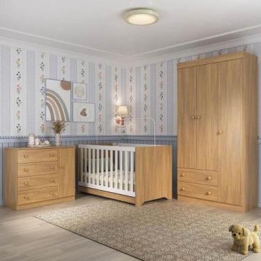 Imagem de Quarto De Bebê Completo Com Berço Americano 3 Em 1 Encanto Multimóveis