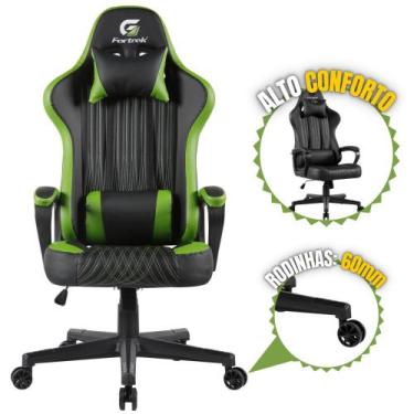 Imagem de Cadeira Gamer Ergonômica Com Almofadas Vickers Fortrek preto Material 