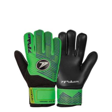 Imagem de Luva de Goleiro Infantil Juvenil Poker Resistente Ajustável, Verde, 5