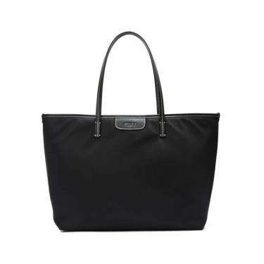 Imagem de Bolsa Shopper Santa Barbara Nylon Preta Alça de Ombro Modelo Santa Lolla Feminina