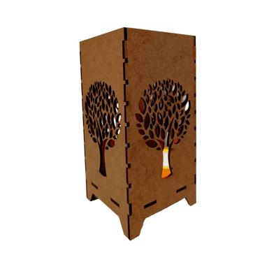 Imagem de Castiçal com Vela Eletrônica Ipê em Madeira MDF para Ambientes Internos e Externos Marrom Lenobre