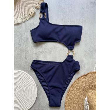 Imagem de Maiô Feminino De Corte Alto, Estilo Cheeky, Com Um Ombro, Monokini Com