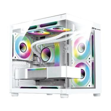 Imagem de Gabinete Gamer Com 4 Fans Branco RGB GB1797 - Hayom