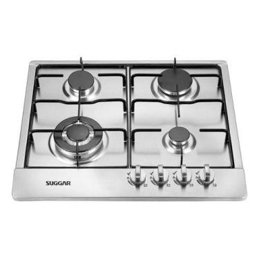 Imagem de Cooktop a Gás Suggar 4 Bocas FG4134IX Tripla Chama Inox Bivolt, Bivolt