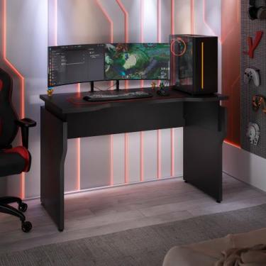 Imagem de Mesa Gamer Moderna para 2 Monitores com Regulagem de Altura 120cm Pret
