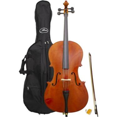 Imagem de Violoncelo Al 1210 3/4 Alan Com Capa Arco Breu