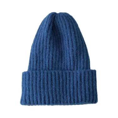 Imagem de Gorro Feminino De Inverno Em Tricô Quente E Macio Estilo Kpop Moderno 