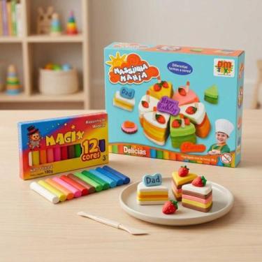 Imagem de Brinquedo Infantil Massinha Moldes Comida Criativa Completo - DM Toys,