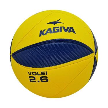 Imagem de Bola de Vôlei 2.6 Oficial XXIV Estrutura sem Costura Tecnofusion Amarelo e Azul Kagiva 260G