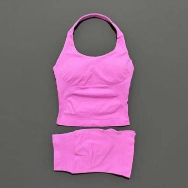 Imagem de Conjunto De Yoga Feminino Com Top Halter E Leggings Esportivas Sem Cos