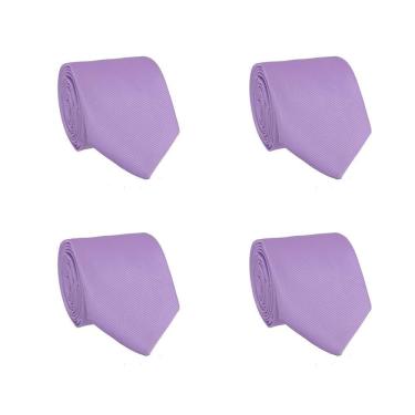 Imagem de Kit 4 Gravatas Social Tons de Roxo Masculina Slim Lisa Padrinho Casamento Noivo Trabalho Congresso