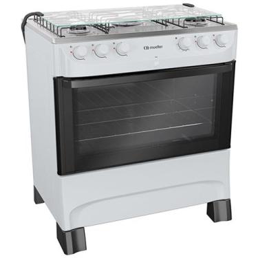 Imagem de Fogão Mueller 5 Bocas MFI5BB Automático Mesa de Inox Forno 81,6 Litros