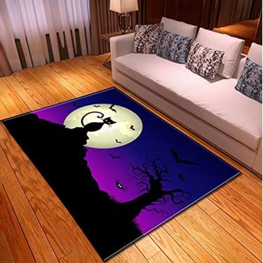 Imagem de Tapete de área para quarto e sala de estar - Trick Or Treat 3D ilusão de Halloween estilo quadrado contemporâneo tapete confortável tapete para berçário tapete de decoração de casa - Halloween 1 180 x 120 cm/72 x 48