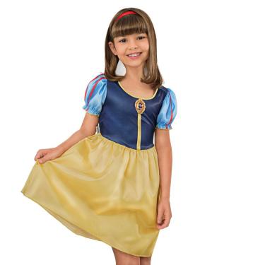 Imagem de Fantasia Branca de Neve Infantil Vestido Original Princesas Disney