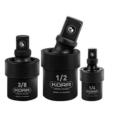 Imagem de KORR Norske Tools Kss007 Conjunto De Soquetes Giratórios De Junção Universal De Grau De Impacto De 3 Peças 1/4 Polegada 3/8 Polegadas Chave De 1/2 Polegada