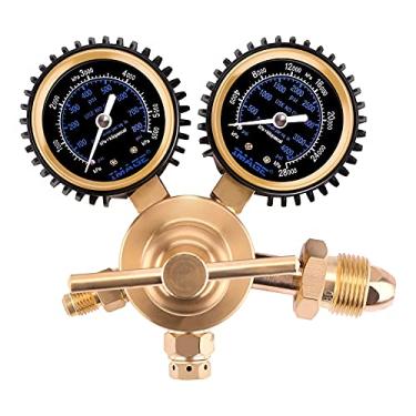 Imagem de Regulador de nitrogênio, medidor de nitrogênio de imagem com 0-800 PSI de suporte de pressão de entrega em latão, conexão de entrada CGA-580 e outlet masculino masculino de 1/4 de polegada, ótimo para purga de HVAC, brasagem e soldagem