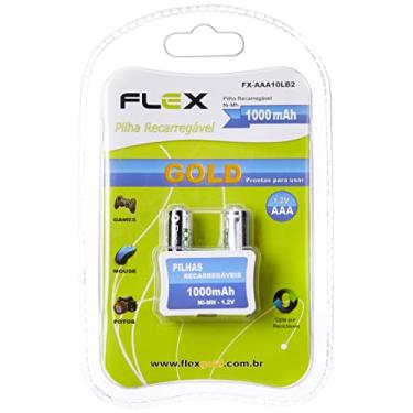 Imagem de Pilha Recarregavel Palito AAA Flex Gold 1000mah - Blister com 2, Flex, FX-AAA10LB2, pacote de 2