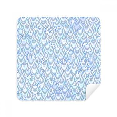 Imagem de Geometry Blue Waves Pattern Japan Glasses Cloth Screen Cleaner Suede Fabric 2 Pack
