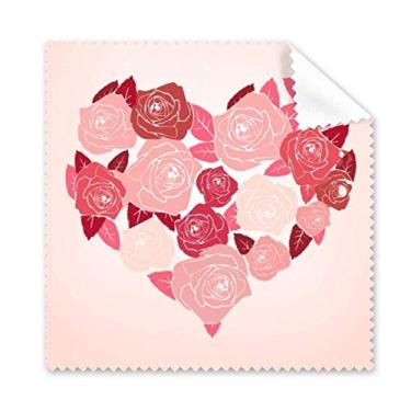 Imagem de Pano de limpeza de tela de telefone com rosas em formato de coração para dia dos namorados, 5 peças