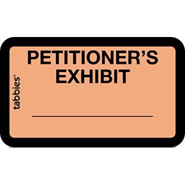 Imagem de Tabbies Etiquetas de exposição legal, etiqueta: 3,5 cm L x 3,5 cm A, folha: 1,5 cm L x 3,1 cm A, laranja, "PETITIONER'S Exhibit" 252 etiqueta/pacote (58026)